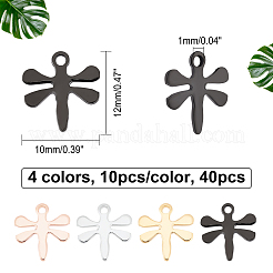 40Pcs 4 Colors 304 Stainless Steel Charms&nbsp;STAS-DC0009-80