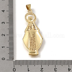 Brass Micro Pave Clear Cubic Zirconia Pendants&nbsp;KK-C262-46G