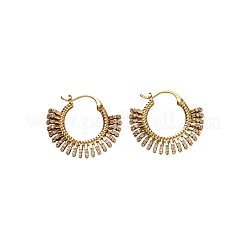 Brass Micro Pave Clear Cubic Zirconia Hoop Earrings for Women&nbsp;WGE8757-01