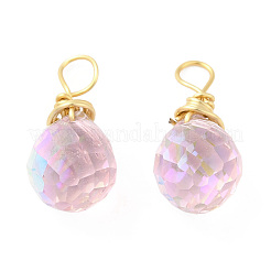 Rack Plating Brass with Glass Pendant&nbsp;KK-C023-02