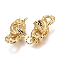 Brass Micro Pave Black Cubic Zirconia Pendants&nbsp;KK-F821-39G