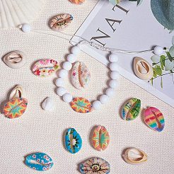 Printed Cowrie Shell Beads&nbsp;SHEL-PH0001-08