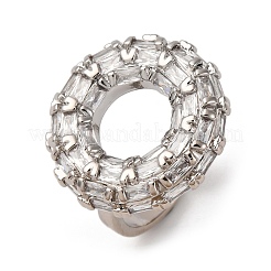 Brass Micro Pave Cubic Zirconia Cuff Rings&nbsp;RJEW-D323-02P