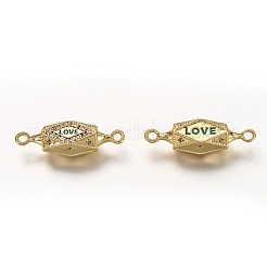 Brass Micro Pave Clear Cubic Zirconia Links Connectors&nbsp;ZIRC-I052-07G