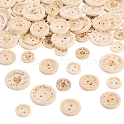 120Pcs 6 Styles Wooden Buttons&nbsp;BUTT-TA0001-33