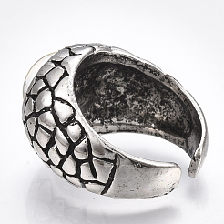 Alloy Glass Cuff Finger Rings&nbsp;RJEW-T006-04C