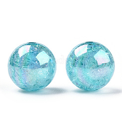 AB Color Transparent Crackle Round Acrylic Beads&nbsp;CACR-S006-04