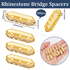 180Pcs 3-Hole Iron Grade A Rhinestone Bridge Spacers&nbsp;RB-BBC0001-04G