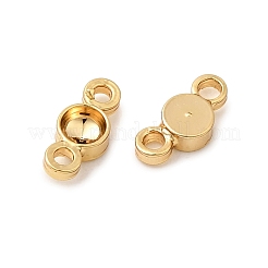 Flat Round Brass Rhinestone Connecter Settings&nbsp;KK-P340-06A-G