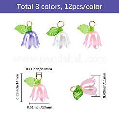 36Pcs 3 Colors Acrylic Charms&nbsp;KY-SC0002-45