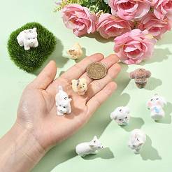 12Pcs 6 Styles Flocking Opaque Resin Pendants&nbsp;RESI-FS0002-49