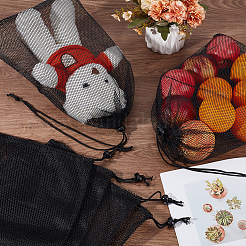 Polyester Mesh Drawstring Storage Bags&nbsp;ABAG-WH0046-59