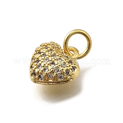 Brass Micro Pave Cubic Zirconia Pendants&nbsp;KK-C090-42G-01