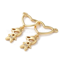 Brass Pave Cubic Zirconia Pendants&nbsp;KK-M287-04G-B