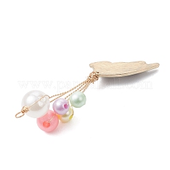 Imitation Pearl Acrylic & Alloy Enamel Big Pendants&nbsp;PALLOY-JF04991