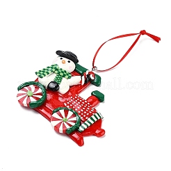 Christmas Car Handmade Polymer Clay Pendant Decorations&nbsp;HJEW-P017-03A