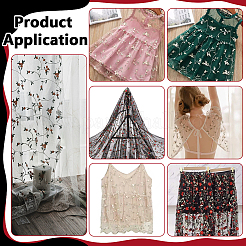Flower Pattern Polyester Lace Fabric&nbsp;DIY-WH0888-492D