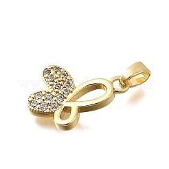 Brass Micro Pave Cubic Zirconia Pendants&nbsp;KK-P336-16D-G