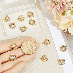 12Pcs Brass Micro Pave Cubic Zirconia Charms&nbsp;KK-BBC0022-85