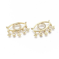 Brass Micro Pave Clear Cubic Zirconia Pendants&nbsp;X-ZIRC-S067-215-NF