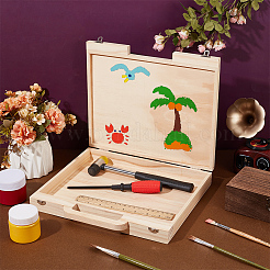 Wood Storage Boxes with Handles&nbsp;CON-WH0099-69
