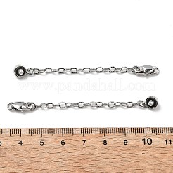 Brass Enamel ABS Imtation Pearl End with Chain&nbsp;KK-B129-27P-02