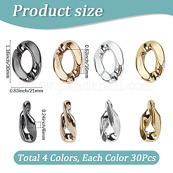 120Pcs 4 Colors UV Plating ABS Plastic Linking Rings&nbsp;CCB-SP0001-14