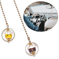 2Pcs 2 Colors Alloy Pendant Decorations&nbsp;HJEW-OC0001-06