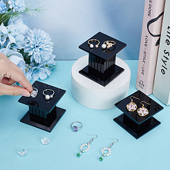 3Pcs 3 Sizes Square Acrylic Jewelry Display Pedestals&nbsp;ODIS-WH0038-170B