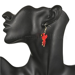 304 Stainless Steel MIYUKI Glass Seed Beads Bird Dangle Earrings&nbsp;EJEW-MZ00555-01