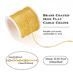 Brass Coated Iron Flat Cable Chains&nbsp;CH-TAC0007-01G