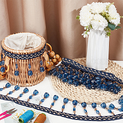 4M Polyester Fringe Lace Trims&nbsp;SRIB-WH0026-28