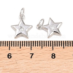 Brass Micro Pave Cubic Zirconia Charms&nbsp;KK-Z146-24P
