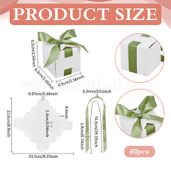 Square Paper Wedding Candy Storage Boxes with Ribbon&nbsp;AJEW-WH0609-744A