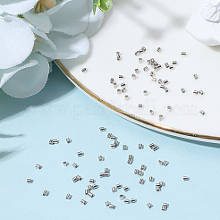 100Pcs Rhodium Plated 925 Sterling Silver Spacer Beads&nbsp;STER-BBC0008-91