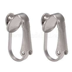 Tarnish Resistant 304 Stainless Steel Clip-on Earring Findings&nbsp;X-STAS-G081-63P