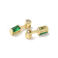 Brass & Clear Cubic Zirconia & Glass Charms&nbsp;KK-G536-15G