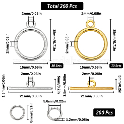 60Pcs 2 Colors Tibetan Style Alloy Toggle Clasps&nbsp;FIND-SC0008-20
