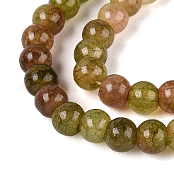 Ombre Effect Dyed Crackle Glass Beads Strands&nbsp;GLAA-Q106-01A-B01