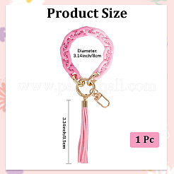 Acrylic & Zine Alloy & PU Pendant Decoration&nbsp;KEYC-WH0052-01A