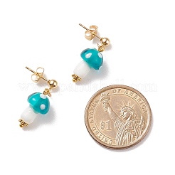 Handmade Lampwork Mushroom Dangle Stud Earrings&nbsp;EJEW-JE04928