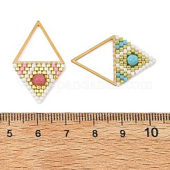 Natural Mixed Stone Faceted Round & Glass Seed Beaded Pendants&nbsp;PALLOY-MZ01405