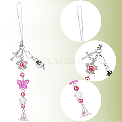 8Pcs Acrylic & Glass & Alloy Mobile Straps&nbsp;HJEW-SC00146