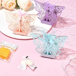 30Pcs 6 Colors European Style Hollow Butterfly Wedding Dress Paper Candy Gift Packaging Boxes&nbsp;CBOX-CJ0001-01