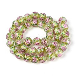 Handmade Foil Glass Beads Strands&nbsp;FOIL-N033-04D