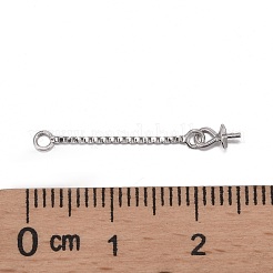 Anti-Tarnish Trendy Rhodium Plated 925 Sterling Silver Ear Threads&nbsp;STER-M088-26B