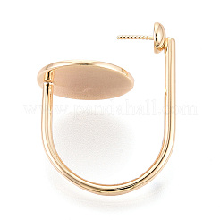 Flat Round Brass Cuff Ring Settings&nbsp;KK-T076-67G