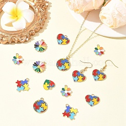 30Pcs 6 Styles Alloy Enamel Pendants&nbsp;ENAM-YW0009-22