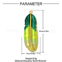 304 Stainless Steel Enamel Big Pendants&nbsp;STAS-OY005-14G