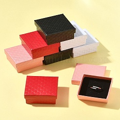 8Pcs 4 Colors Square Cardboard Ring Boxes&nbsp;CBOX-FS0001-08